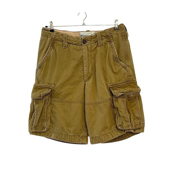 Abercrombie & Fitch Cargo Shorts Mens 32 Khaki Paratrooper Relaxed A&F Y2K *Read - Picture 6 of 16